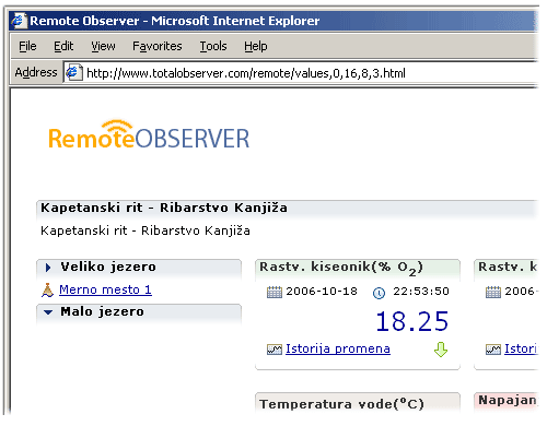 RemoteObserver - izgled prozora